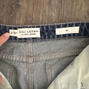 Nili Lotan Dark Blue Wide Leg Jeans